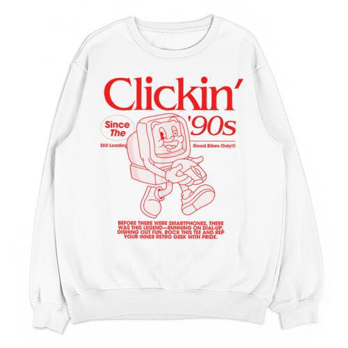 Clickin' Since The 90s Retro Computer Nostalgia Unisex Sweatshirt - Figerry