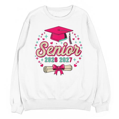 Coquette Pink Bow Senior 2026 2027 Graduation Unisex Sweatshirt - Best Gift Smart