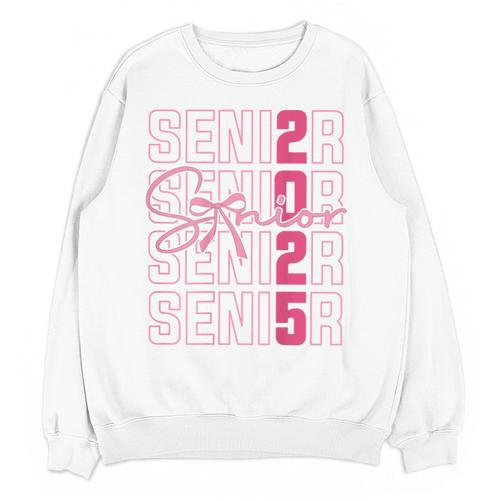 Cute Girls Women Class 2025 Graduation Senior Coquette Bow Unisex Sweatshirt - Best Gift Smart
