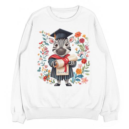 Cute Graduation Zebra Holding Diploma T Shirt Unisex Sweatshirt - Best Gift Smart