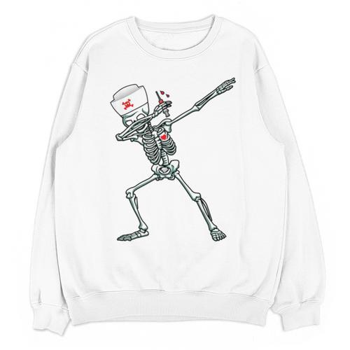 Dabbing Skeleton Nurse Halloween Graduation Unisex Sweatshirt - Best Gift Smart