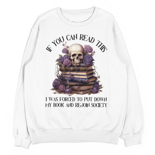 Dark Romance Merch I Put Down My Book Lover Spicy Skeleton Unisex Sweatshirt - Bookorys DE