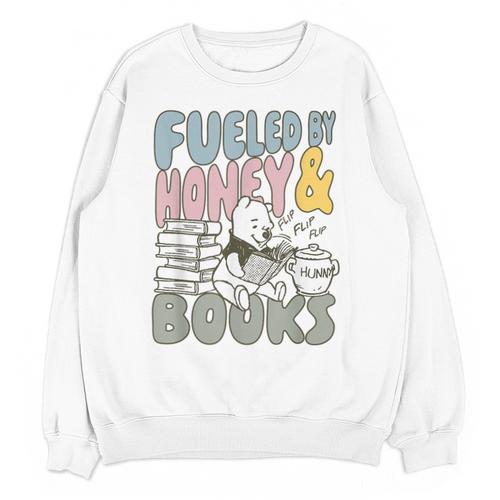 Disney Winnie The Pooh Fueled By Honey & Books Sketch Unisex Sweatshirt - Bookorys DE