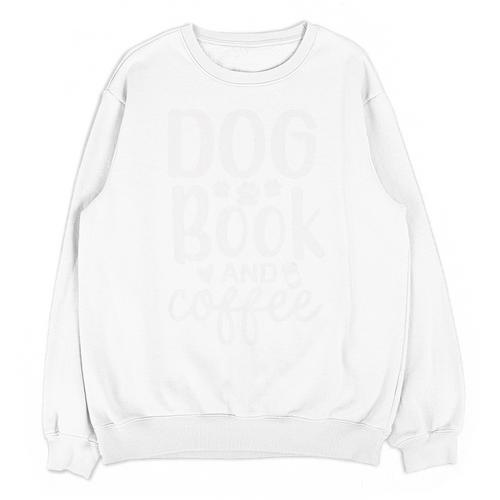 Dog Book And Coffee Fun Typographic Premium Tri-Blend Unisex Sweatshirt - Bookorys UK