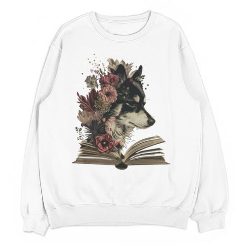 Dog Book Flower Unisex Sweatshirt - Bookorys UK