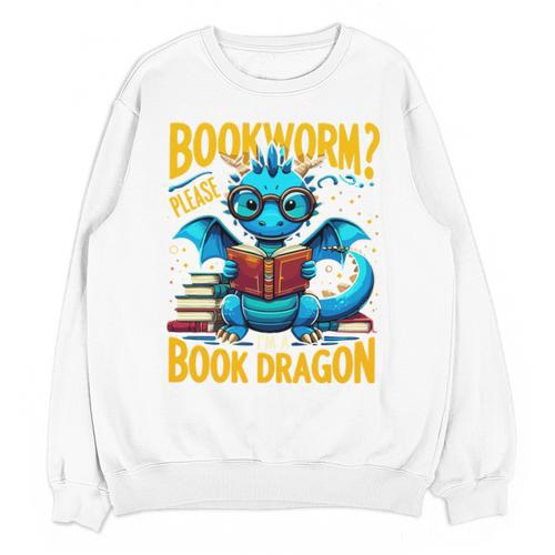 Dragon Bookworm Please I'm A Book Dragon Unisex Sweatshirt - Bookorys DE