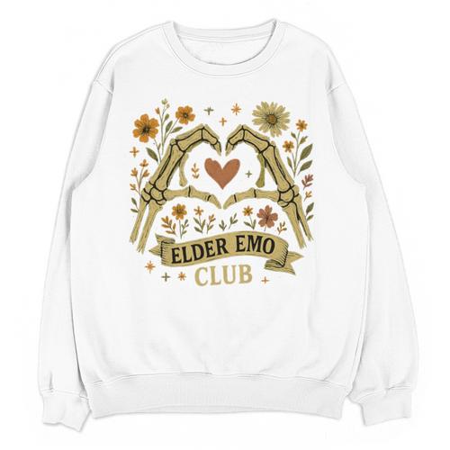 Elder Emo Club Skeleton Hands Heart Nostalgia Premium Tri-Blend Unisex Sweatshirt - Figerry