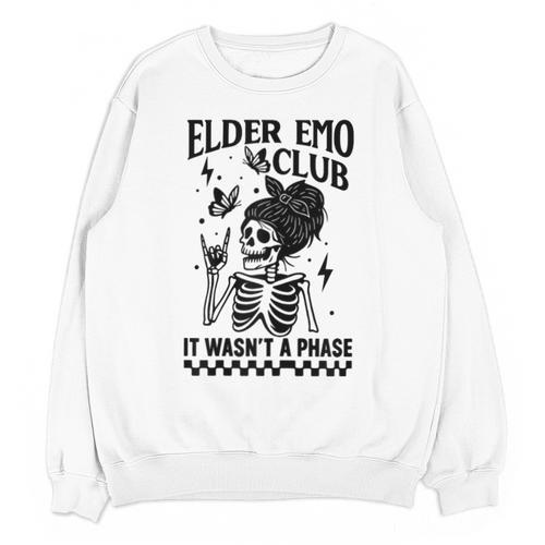 Elder Emo Club Skeleton Nostalgia It Wasn't a Phase Mom Unisex Sweatshirt - Figerry
