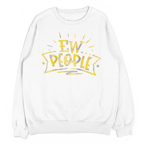 Ew People Antisocial Introvert Saying Yellow Lemon Raglan Baseball Tee Unisex Sweatshirt - Raresse