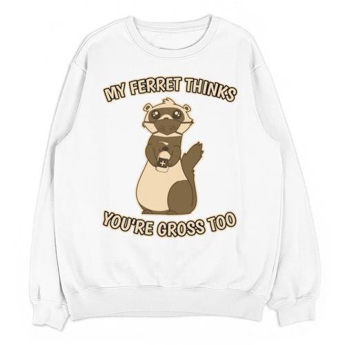 Ew People Ferret Saying Mask Introvert Ferrets Unisex Sweatshirt - Raresse