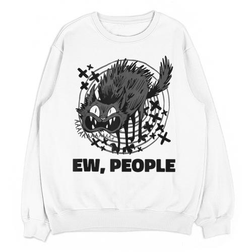 Ew People Introvert Cat Lover Crazy Cats Lady Unisex Sweatshirt - Raresse