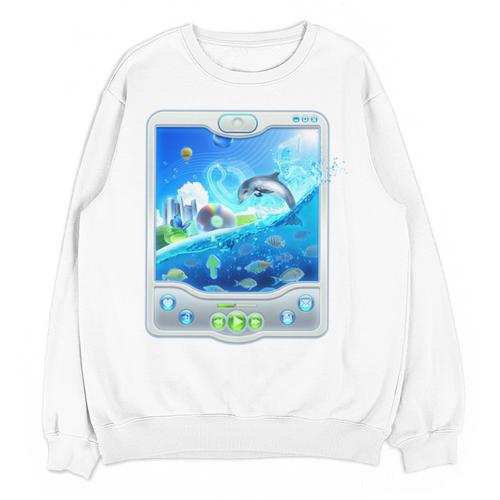 Frutiger Aero Skeuomorphism User Interface Nostalgia Premium Tri-Blend Unisex Sweatshirt - Figerry