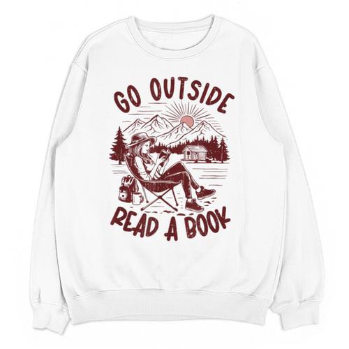 Go Outside Read a Book Vintage Bibliophiles Unisex Sweatshirt - Bookorys