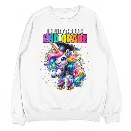 Graduation 2nd Grade Unicorn Roller Skate Girls Grad Unisex Sweatshirt - Best Gift Smart