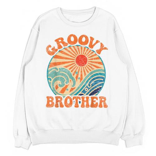 Groovy Brother 70s Aesthetic Nostalgia 1970's Retro Brother Unisex Sweatshirt - Figerry