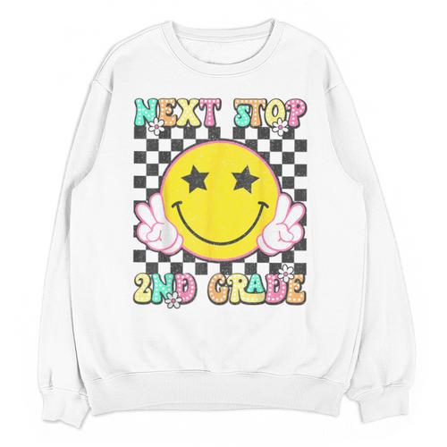 Groovy Next Stop 2nd Grade 1st Grade Graduation 2025 Unisex Sweatshirt - Best Gift Smart