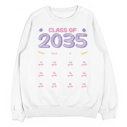 Grow With Me Graduation First Day Of School Class Of 2035 Unisex Sweatshirt - Best Gift Smart