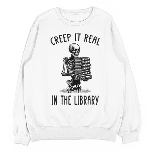 Halloween Skeleton Pun Book Lover Library Joke Unisex Sweatshirt - Bookorys DE