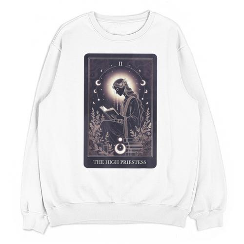 High Priestess Tarot Art Celestial Mystic Book Lover Unisex Sweatshirt - Bookorys