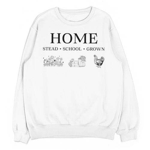 Home Stead School Grown Flowers Book Chicken Unisex Sweatshirt - Bookorys CA
