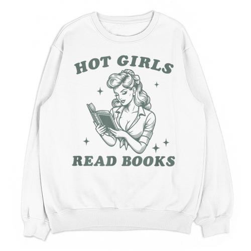 Hot Girls Read Books Bookish Booklover Christmas Unisex Sweatshirt - Bookorys DE