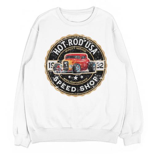 Hotrod Custom Car Automotive Nostalgia Distressed Premium Tri-Blend Unisex Sweatshirt - Figerry
