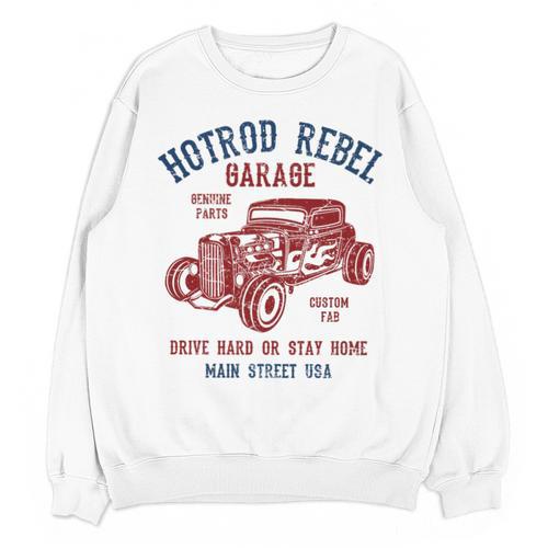 Hotrod Rebel Automotive Nostalgia Old Car Distressed Premium Tri-Blend Unisex Sweatshirt - Figerry