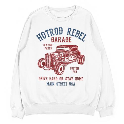 Hotrod Rebel Automotive Nostalgia Old Car Distressed Unisex Sweatshirt - Figerry