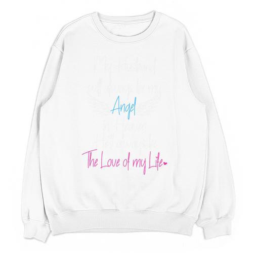 My Husband My Angel In Heaven In Loving Memory Of My Husband Premium Tri-Blend Unisex Sweatshirt - Easessy
