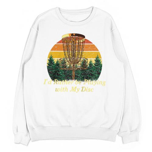 Id Rather Be Playing With My Disc Introvert Disc Golf Raglan Baseball Tee Unisex Sweatshirt - Raresse