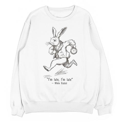 I'm Late I'm Late Rabbit From Alice Wonderland Book Unisex Sweatshirt - Bookorys CA