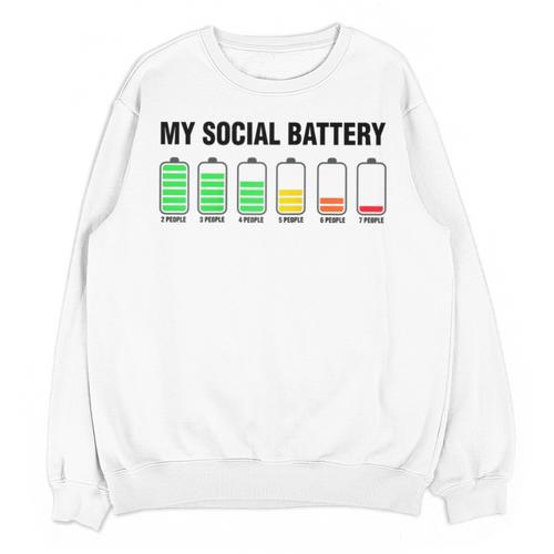 Introvert Cute My Social Battery Raglan Baseball Tee Unisex Sweatshirt - Raresse