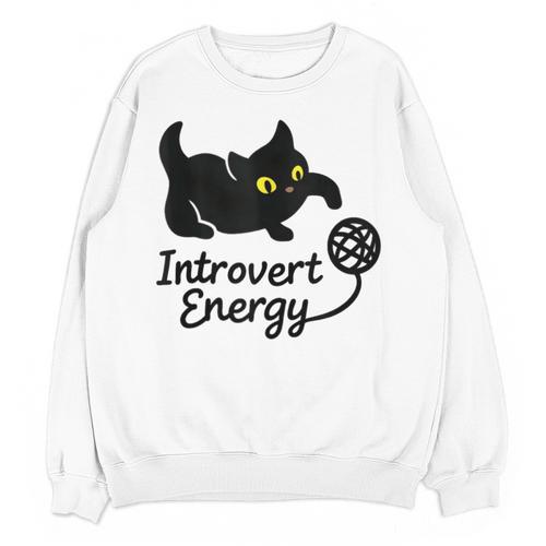 Introvert Energy Cat Love Cat Meme Unisex Sweatshirt - Raresse
