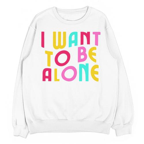 Introvert I Want To Be Alone Retro Wavy Unisex Sweatshirt - Raresse