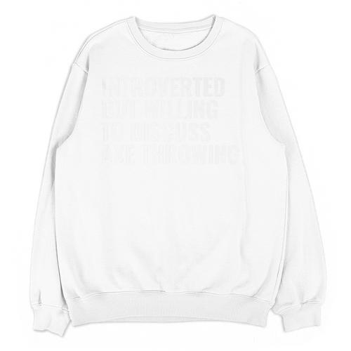 Introverted But Axe Throwing Introvert Axe Throwing Premium Unisex Sweatshirt - Raresse