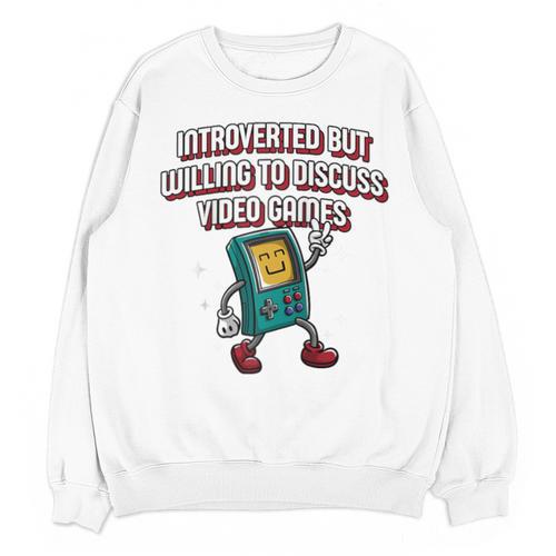 Introverted But Willing To Discuss Video Games Introvert Raglan Baseball Tee Unisex Sweatshirt - Raresse