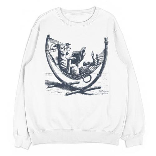 Italian Greyhound Whippet Dog Reading Book Hammock Iggy Mom Unisex Sweatshirt - Bookorys CA