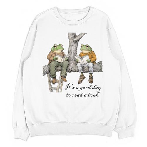 It's A Good Day To Read A Book Frog Toad Unisex Sweatshirt - Bookorys CA