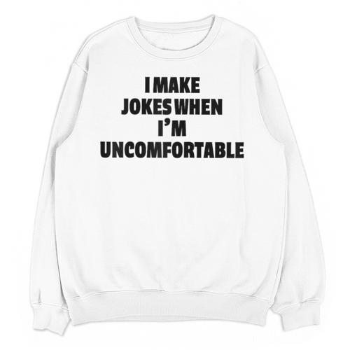 I Make Jokes When Im Uncomfortable Sarcastic Introvert Raglan Baseball Tee Unisex Sweatshirt - Raresse