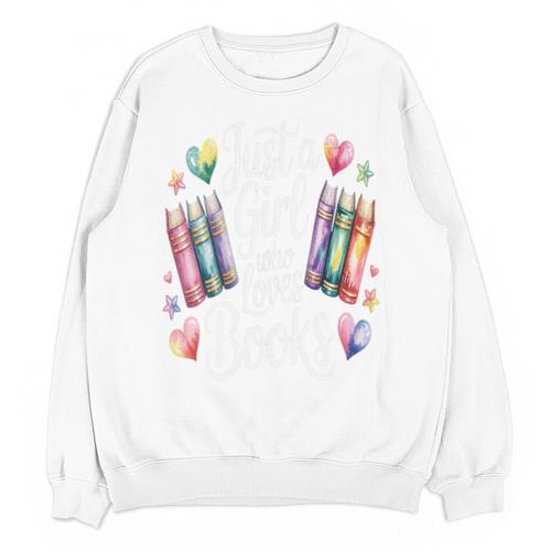 Just a Girl Who Loves Books Lover Reading Library Librarian Unisex Sweatshirt - Bookorys AU