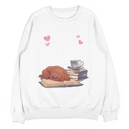 Just a Girl Who Loves Dogs Books Coffee T-Shirt Unisex Sweatshirt - Bookorys AU