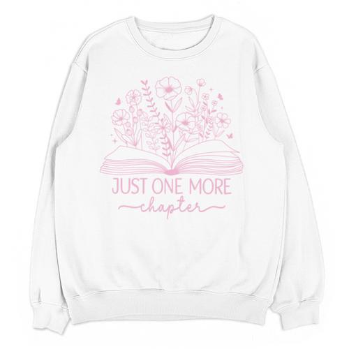 Just One More Chapter Bookish Book Reading Bright Hot Pink Unisex Sweatshirt - Bookorys DE