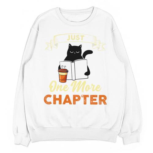 Just One More Chapter Fun Cat Coffee Reading Book Premium Tri-Blend Unisex Sweatshirt - Bookorys AU