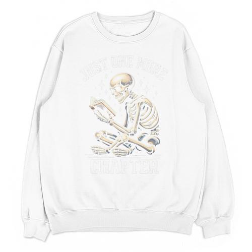 Just One More Chapter Reading Skeleton Book Lover Premium Tri-Blend Unisex Sweatshirt - Bookorys UK