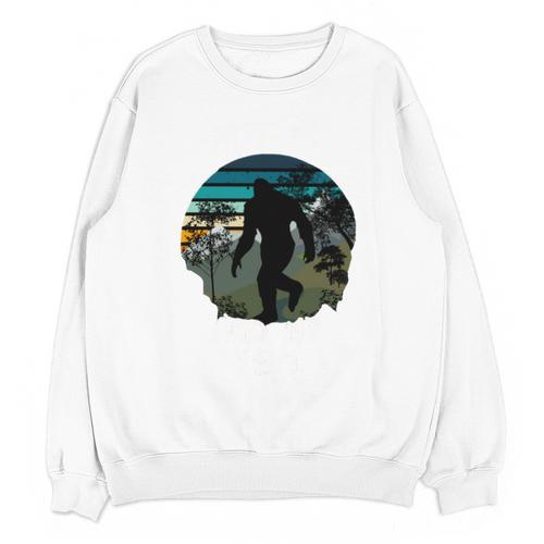 Just Me And My Yeti Retro Sunset Mountain Hiking Introvert Unisex Sweatshirt - Raresse