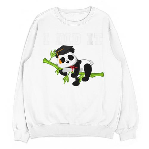 I Did It Kawaii Panda With Graduation Cap Diploma Unisex Sweatshirt - Best Gift Smart
