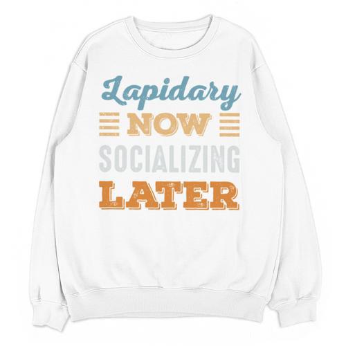 Lapidary Now Minimal Socializing Introvert Vintage Unisex Sweatshirt - Raresse