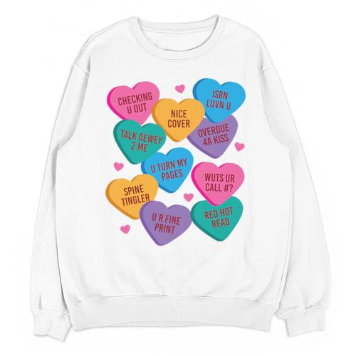 Librarian Shirt Valentines Book Worm Reading Tshirt Premium Tri-Blend Unisex Sweatshirt - Bookorys UK