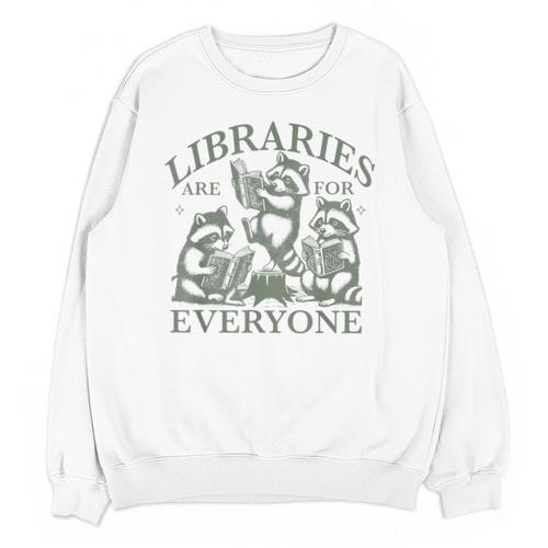 Libraries Are For Everyone Racoon Read Banned Book Librarian Unisex Sweatshirt - Bookorys