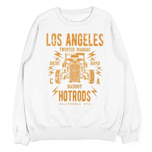 Los Angeles Hotrods Automotive Nostalgia Distressed Premium Tri-Blend Unisex Sweatshirt - Figerry
